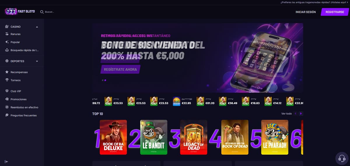 Fast Slots - Bono de €5,000 y Apuestas Deportivas Mexico con Soporte en Español