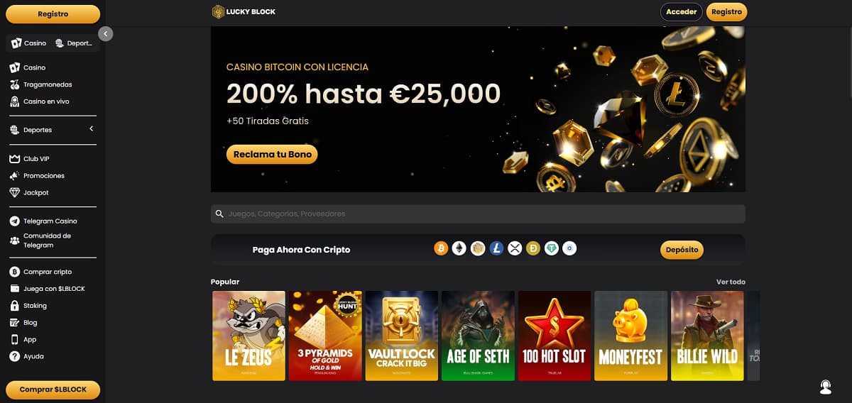 Lucky Block - Casa de Apuestas Cripto con Bono Hasta €25,000
