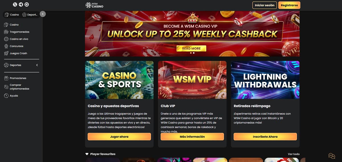 WSM Casino - Más de 5,000 Juegos y Apuestas Deportivas desde México